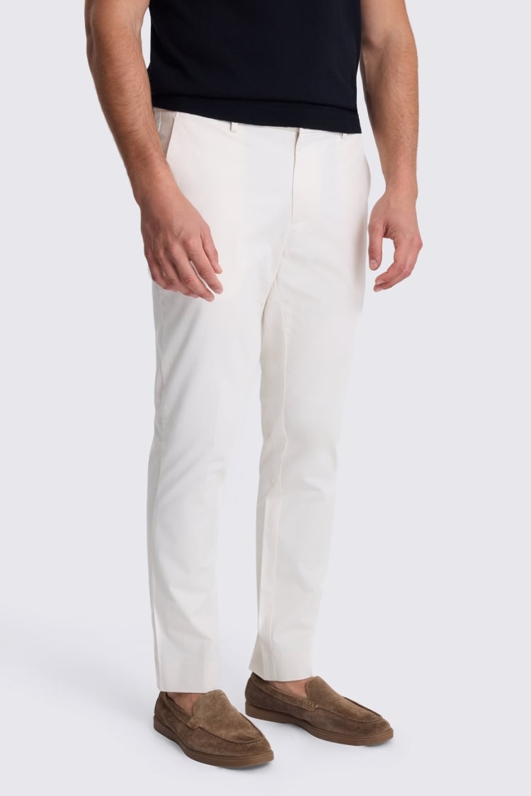 Slim Fit Off White Chinos 