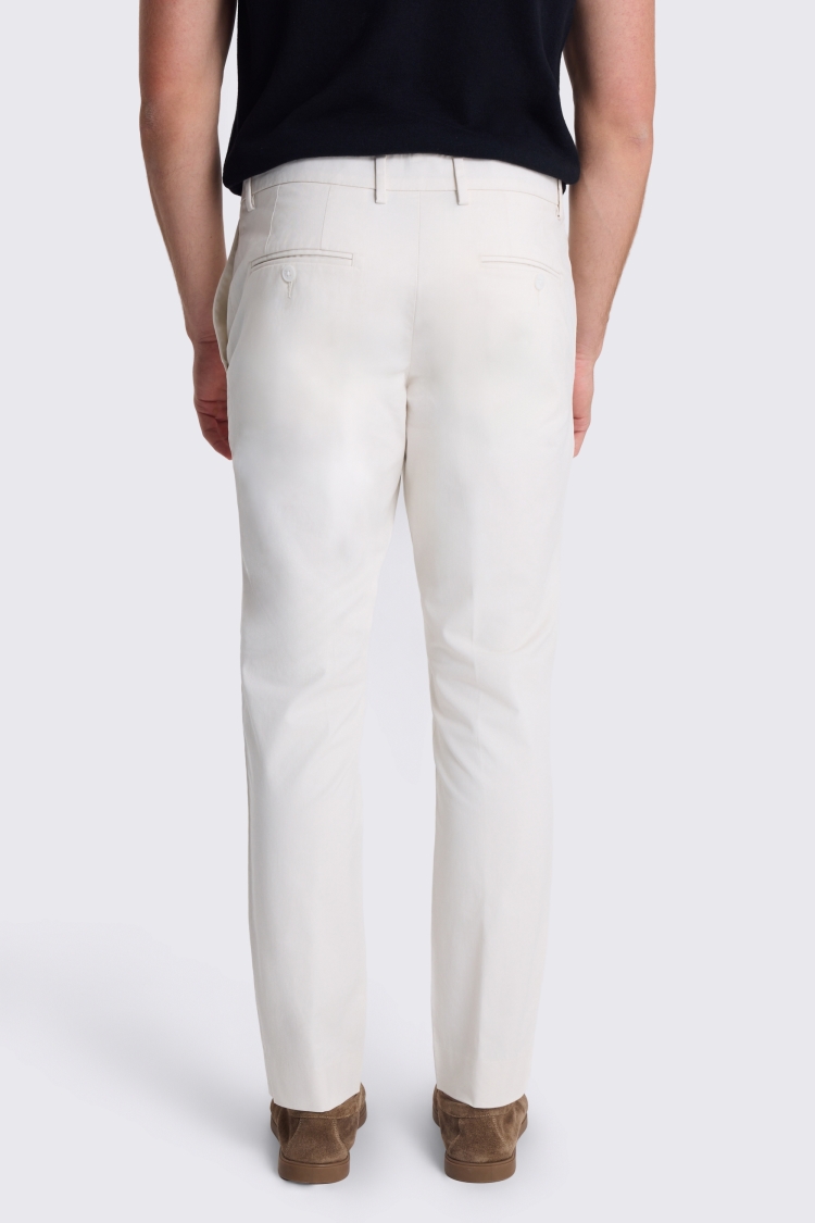 Slim Fit Off White Chinos 