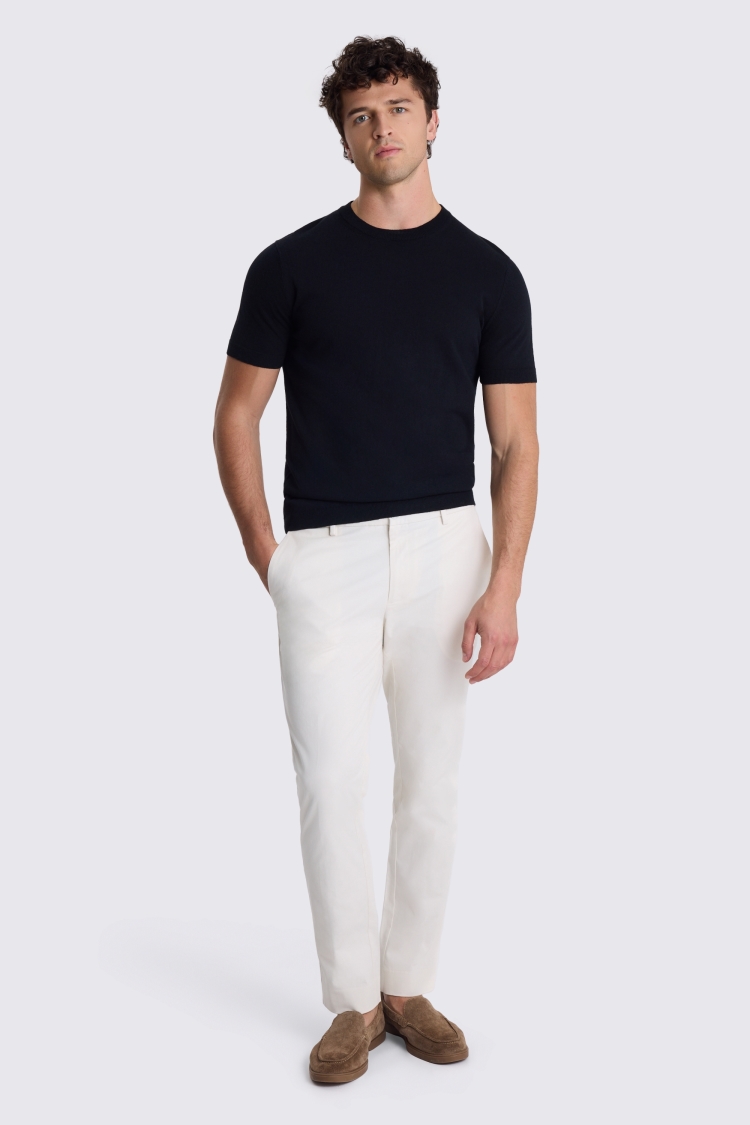 Slim Fit Off White Chinos 