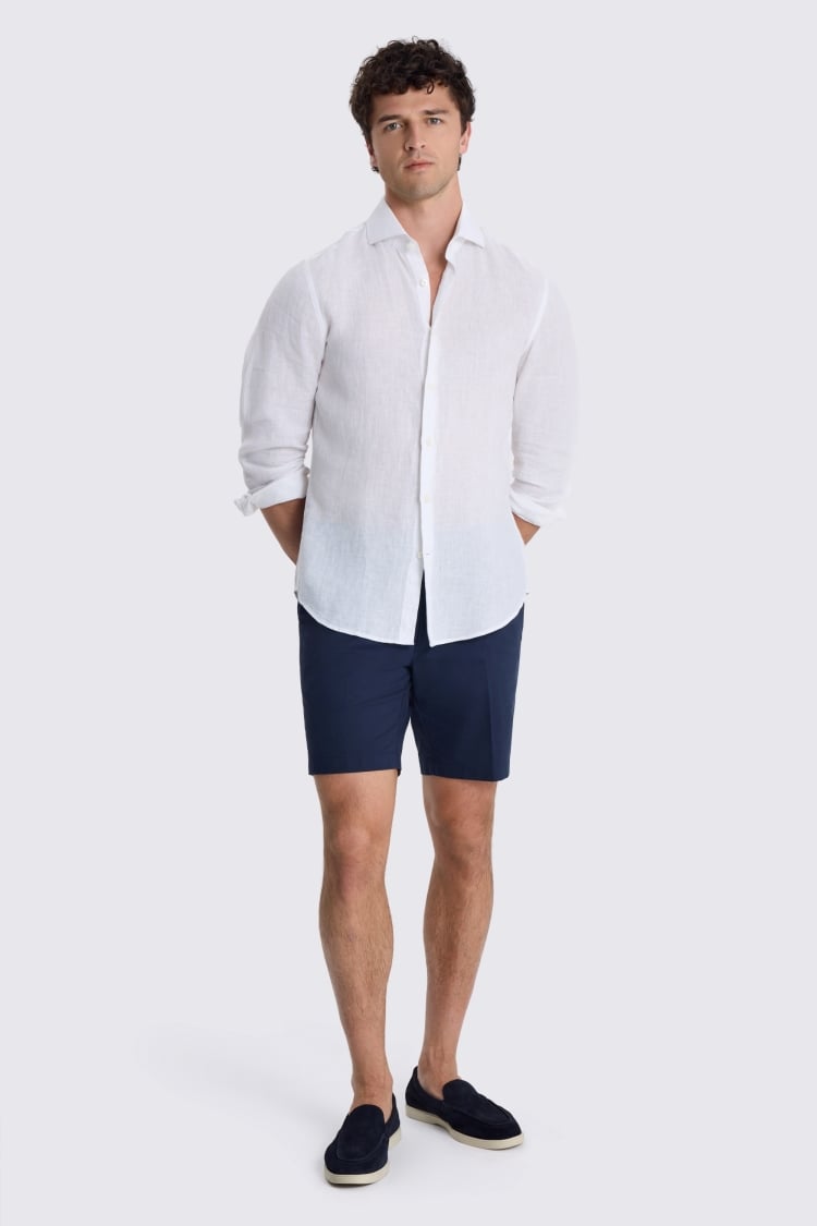 Navy Chino Cotton Shorts