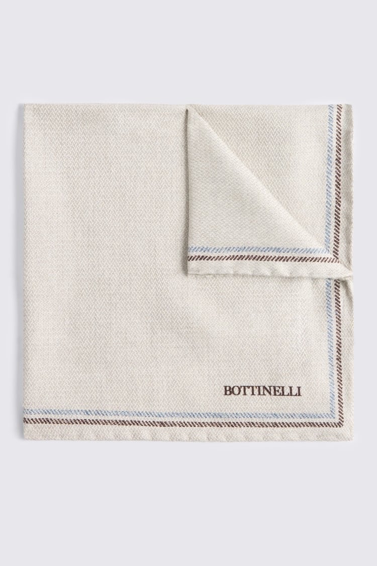 Italian Neutral Silk Double Faced Pocket Square