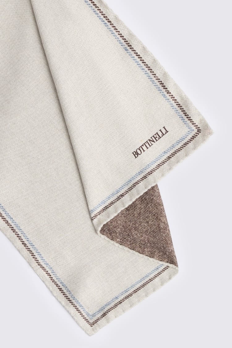 Italian Neutral Silk Double Faced Pocket Square