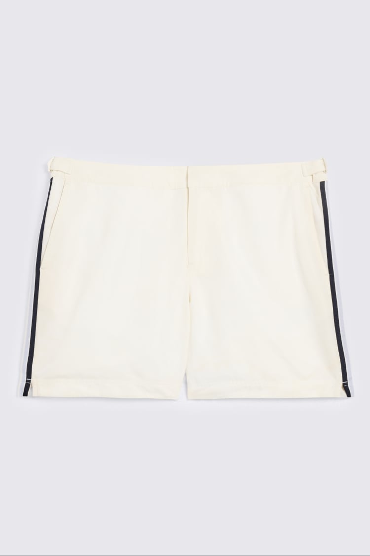 White with Side Stripes