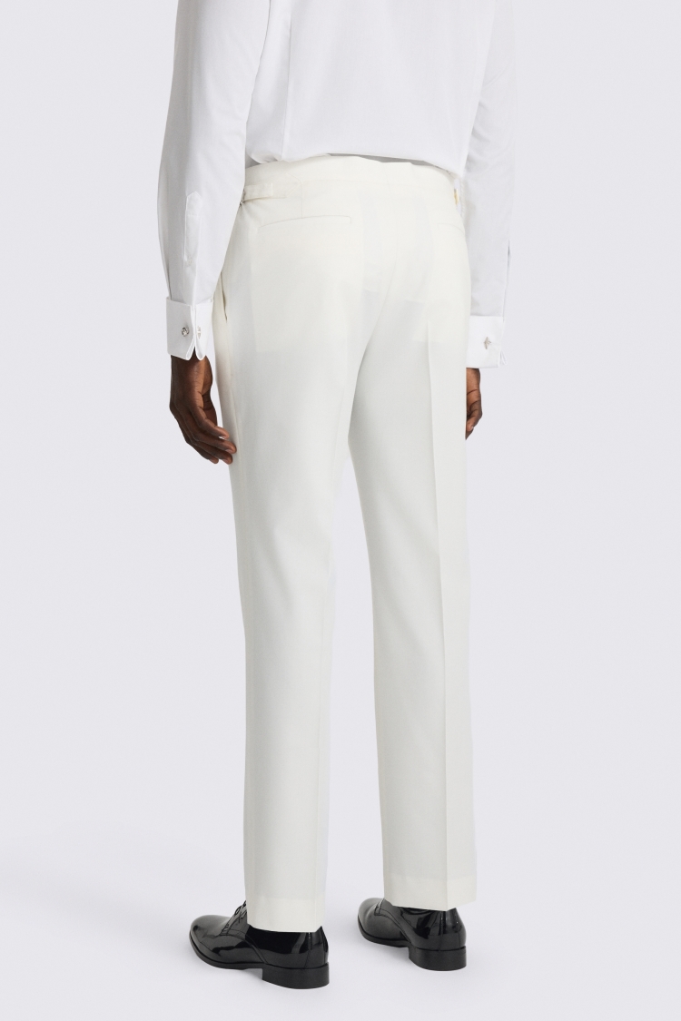 Tailored Fit Off White Trousers 