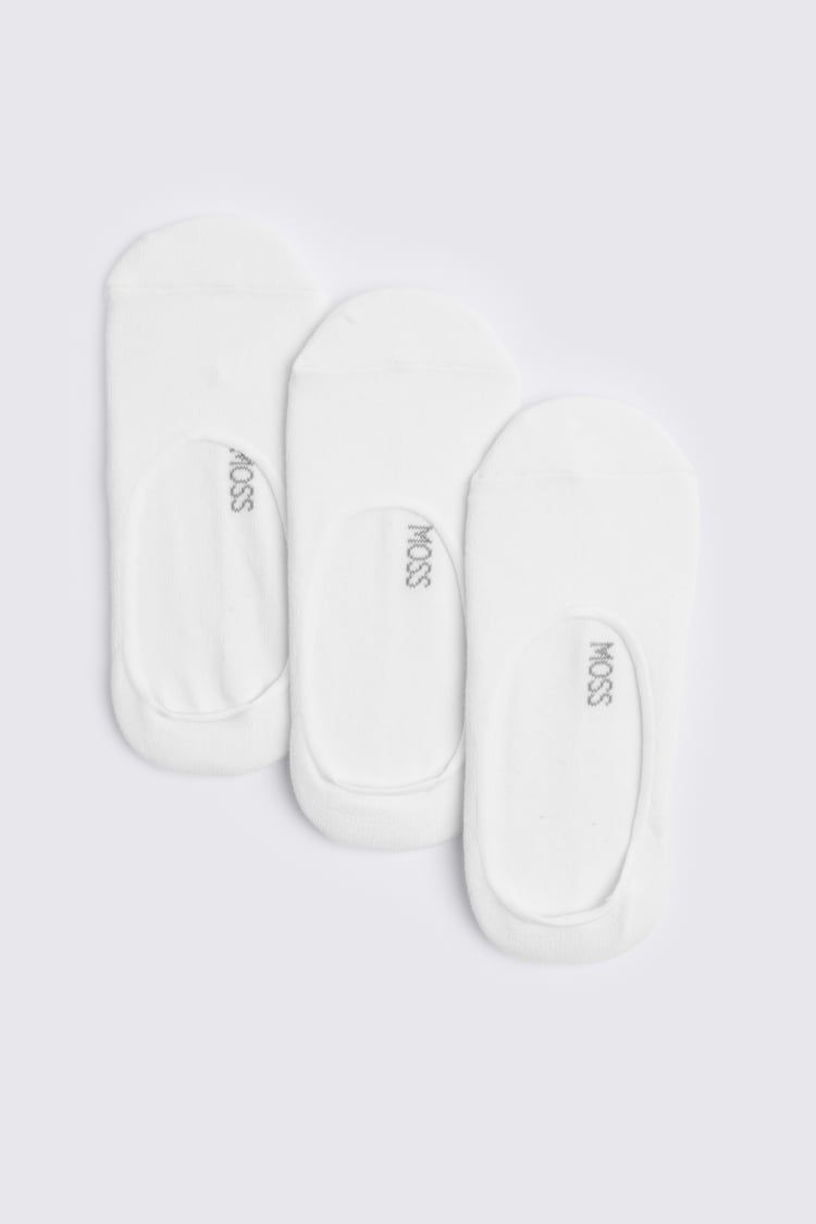 White 3-Pack Heel Socks