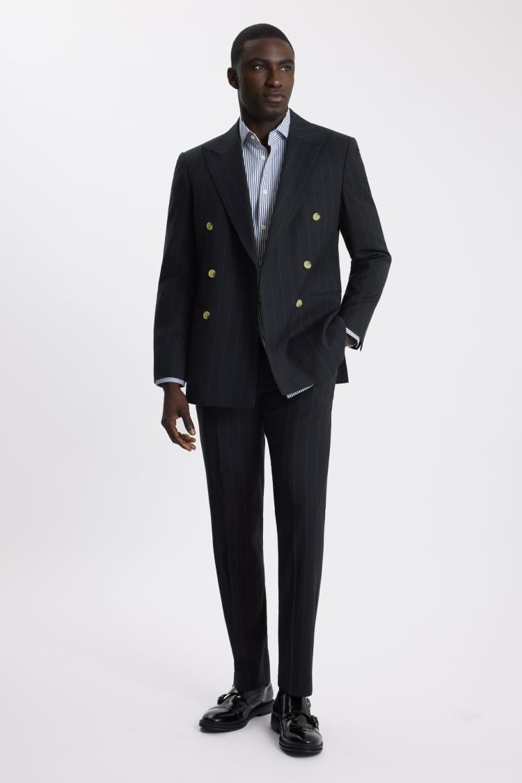Tailored Fit Navy Stripe Suit