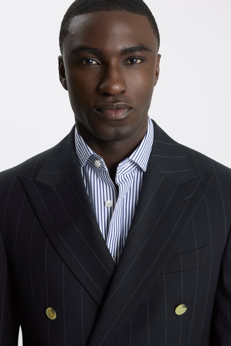 Tailored Fit Navy Stripe Suit