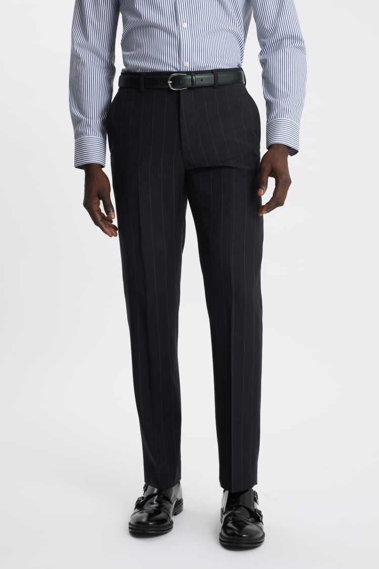 Tailored Fit Navy Stripe Pant
