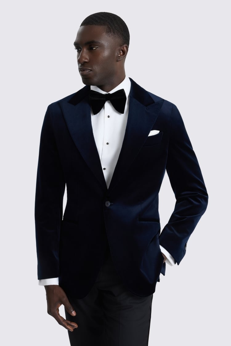 Tailored Fit Ink Velvet Suit Jacket 