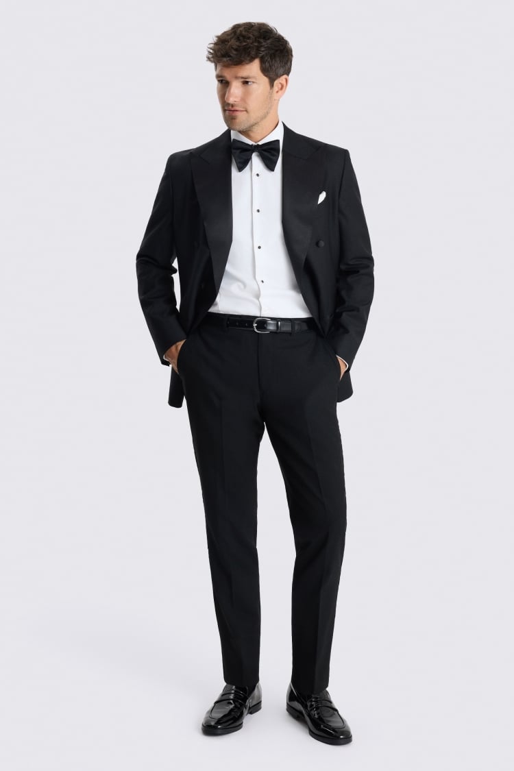 Tailored Fit BlackTwill Suit Jacket