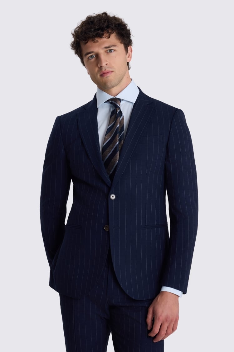 Slim Fit Navy Stripe Suit Jacket 
