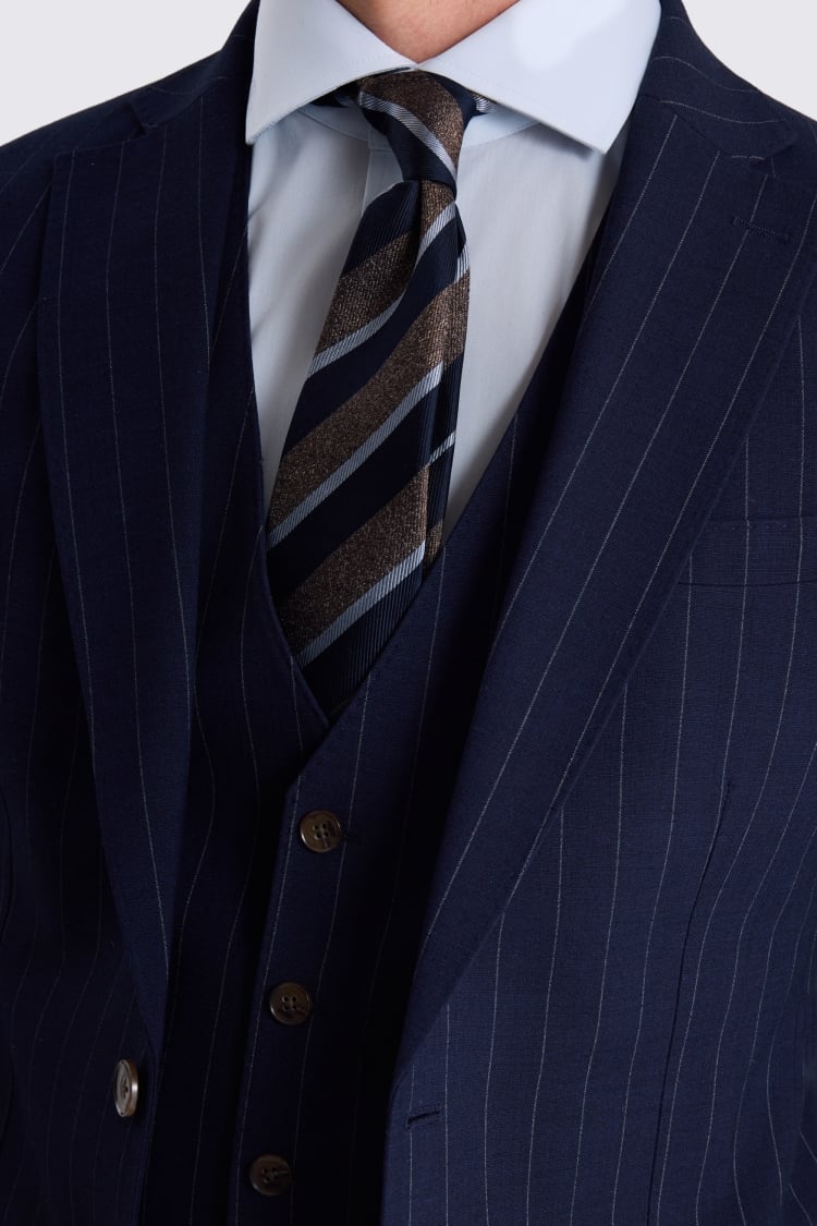 Slim Fit Navy Stripe Suit Jacket 