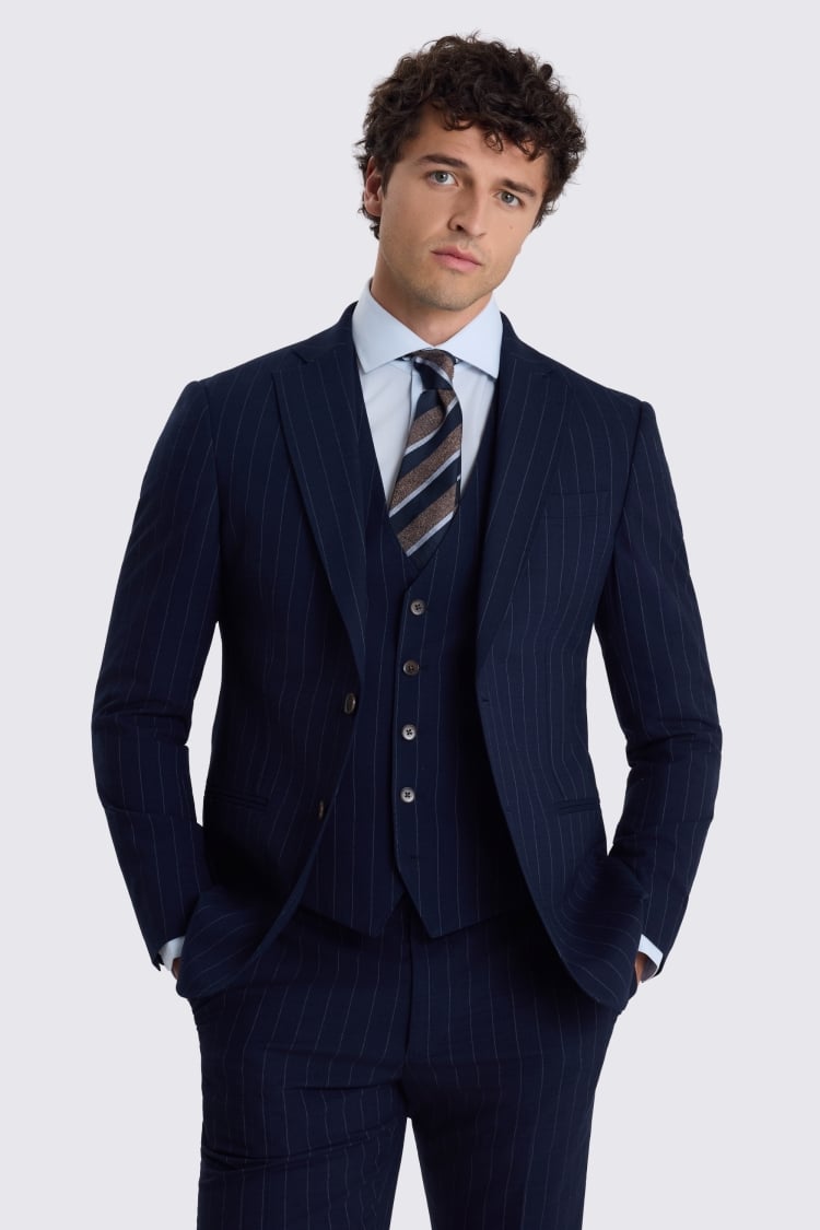 Slim Fit Navy Stripe Suit Jacket 