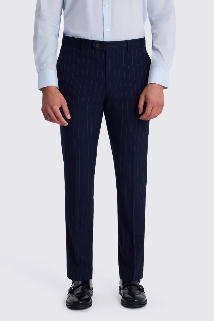 Slim Fit Navy Stripe Trouser