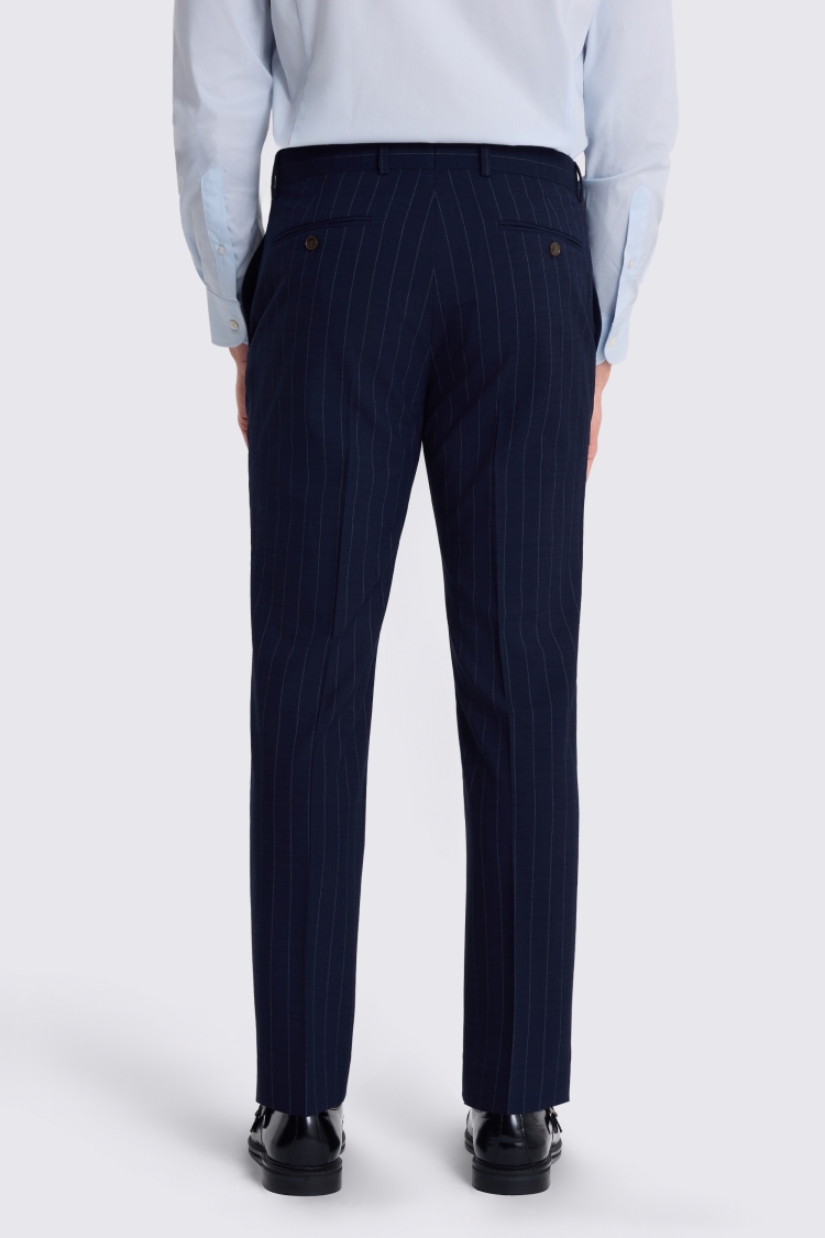 Slim Fit Navy Stripe Trouser