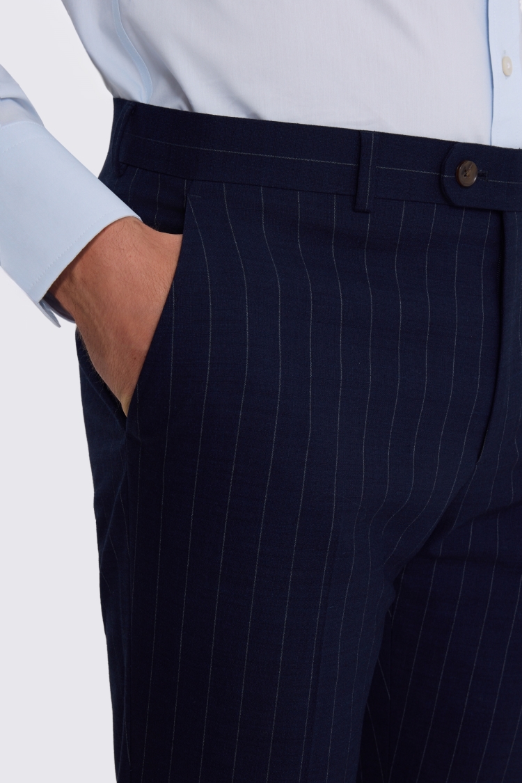 Slim Fit Navy Stripe Trouser