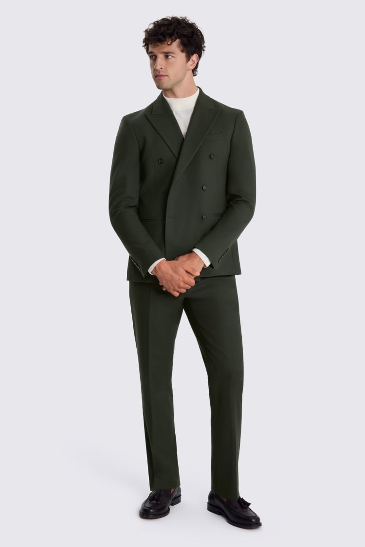 Slim Fit Khaki Flannel Suit Jacket 