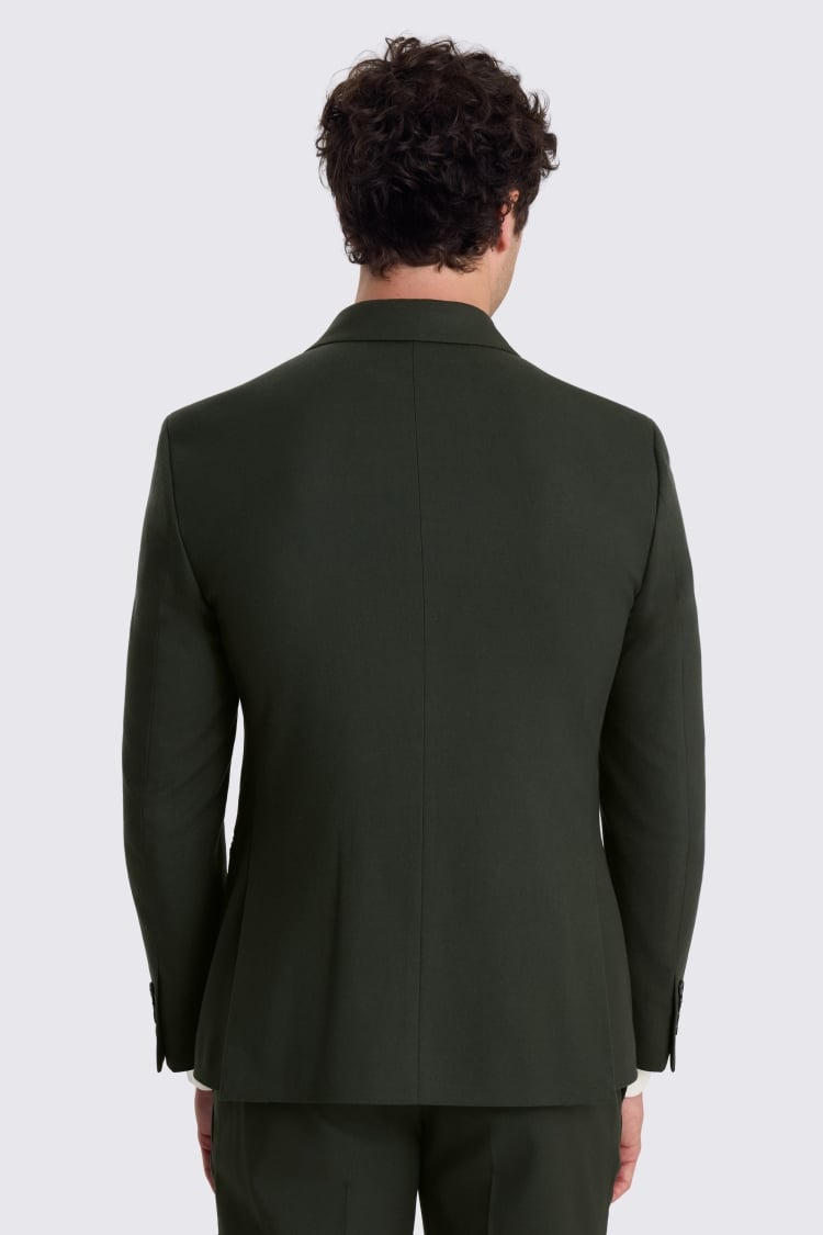 Slim Fit Khaki Flannel Suit Jacket 