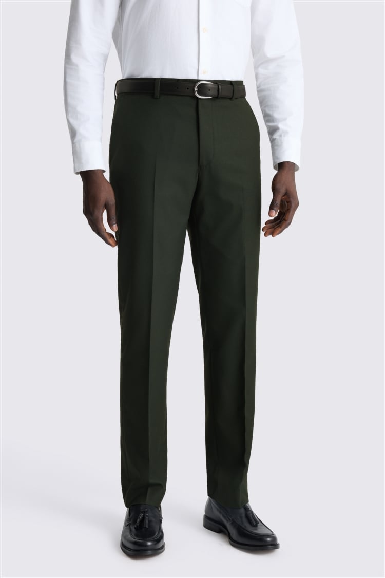 Slim Fit Khaki Flannel Trousers