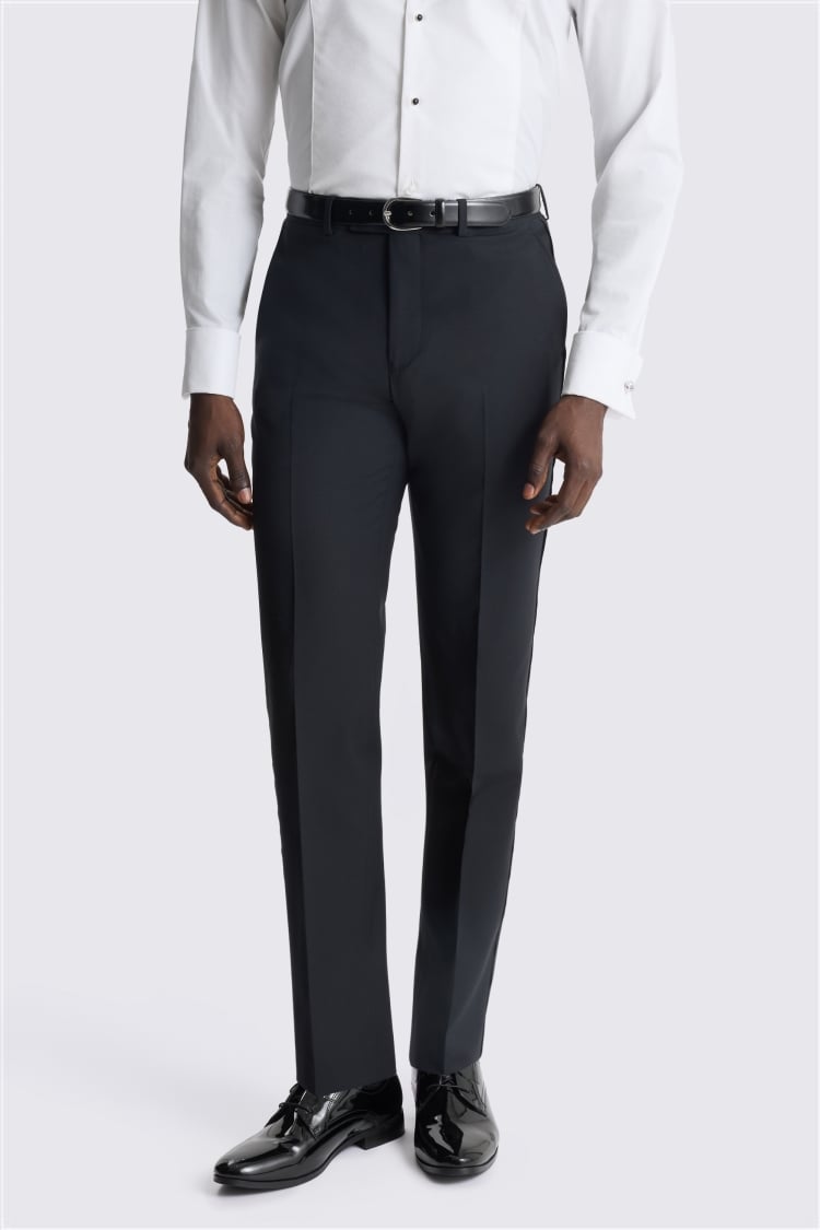 Tailored Fit Performance Black Dress Trousers