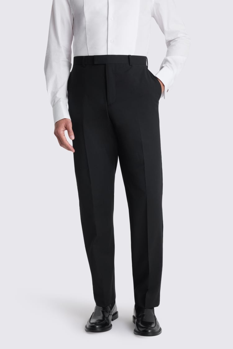 Regular Fit Performance Black Dress Trousers