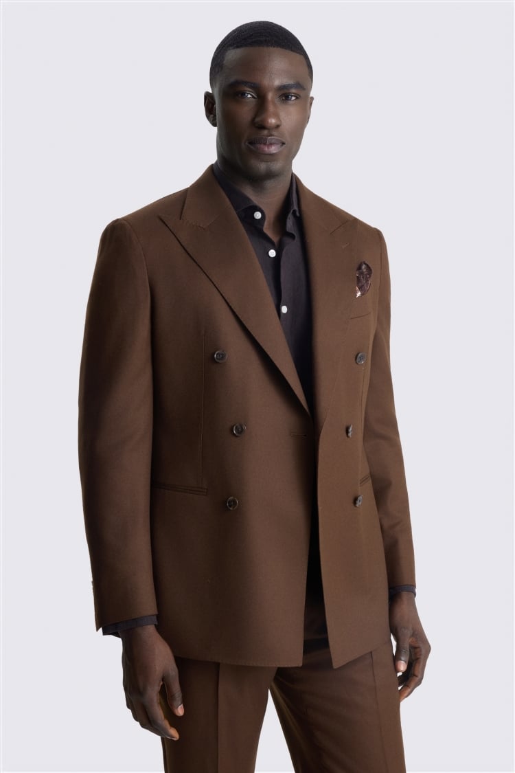 Italian Tailored Fit Chestnut Flannel Suit