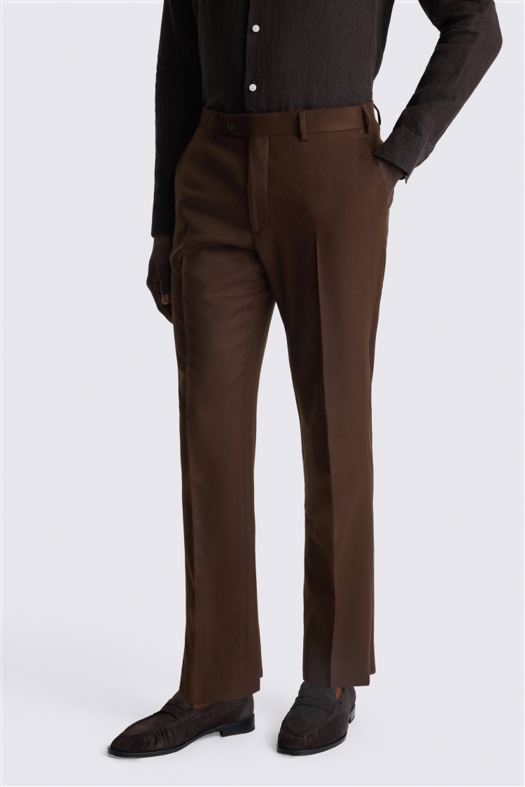 Italian Tailored Fit Chestnut Flannel Suit