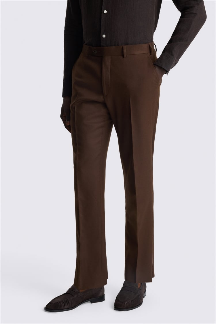 Tailored Fit Chestnut Flannel Trouser