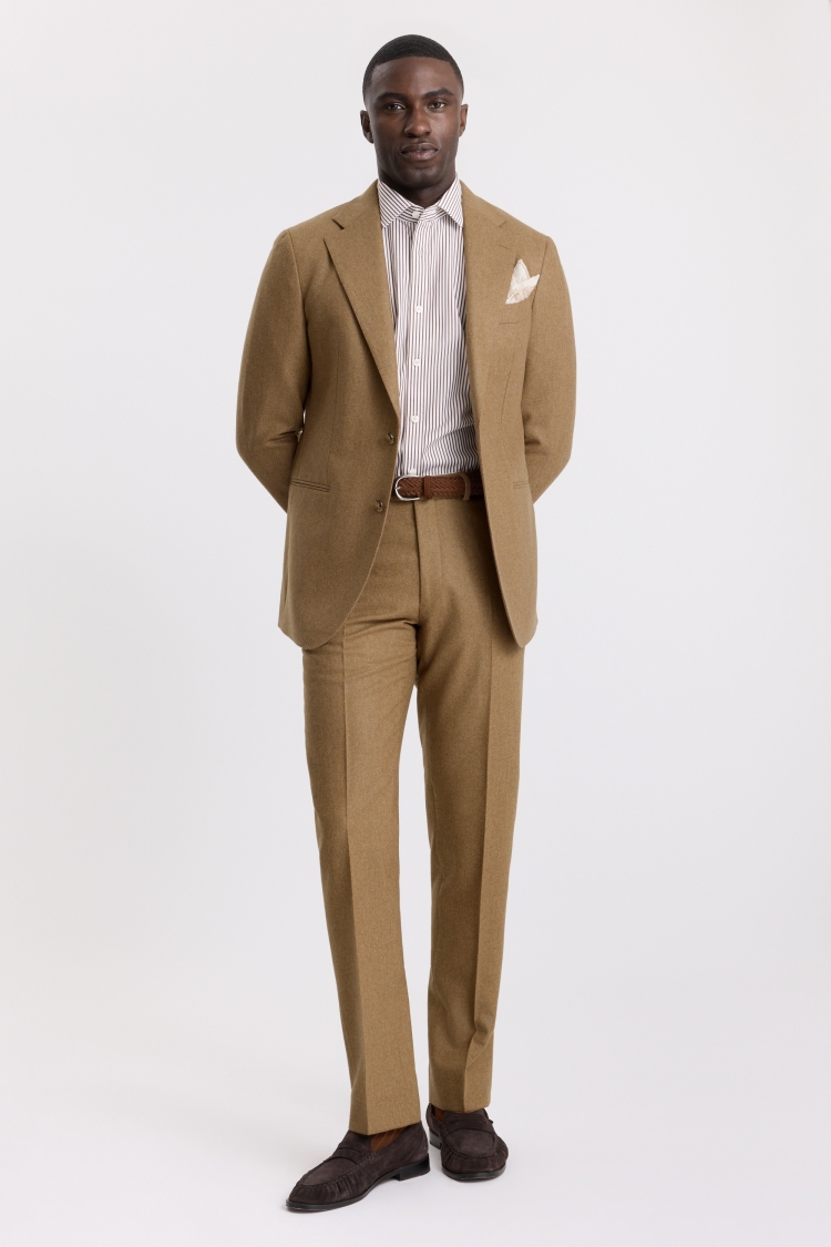 Tailored Fit Gold Flannel Suit