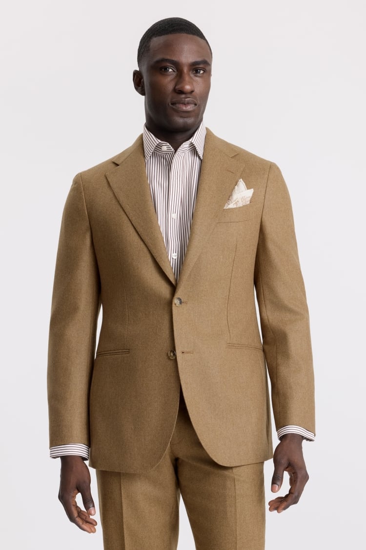 Tailored Fit Gold Flannel Suit