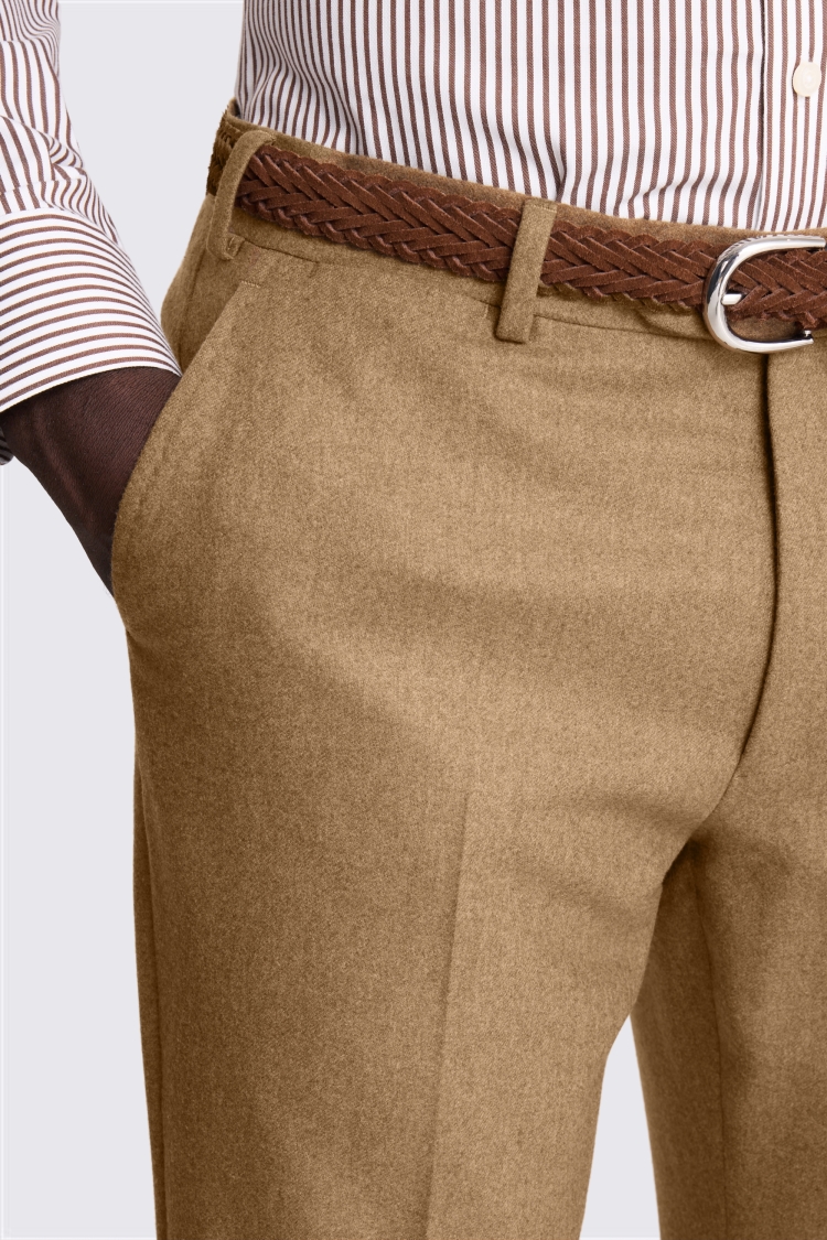 Tailored Fit Gold Flannel Trouser
