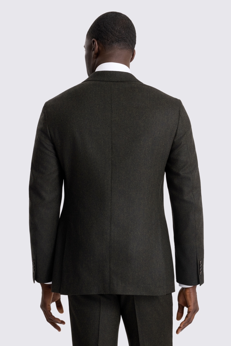 Tailored Fit Green Flannel Suit Jacket