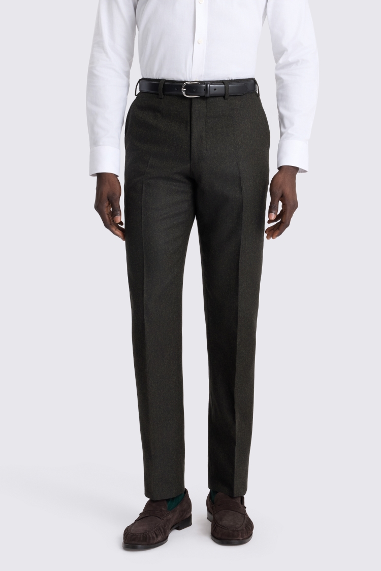 Tailored Fit Green Flannel Suit Jacket