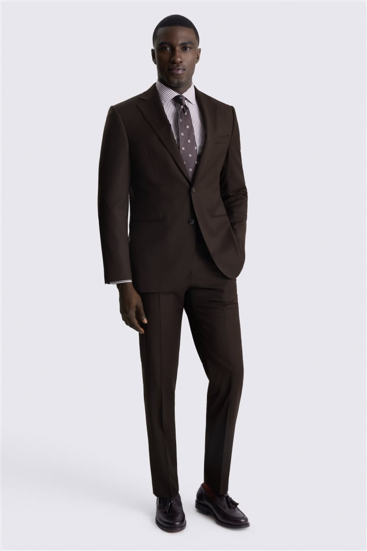 Tailored Performance Brown Twill Suit