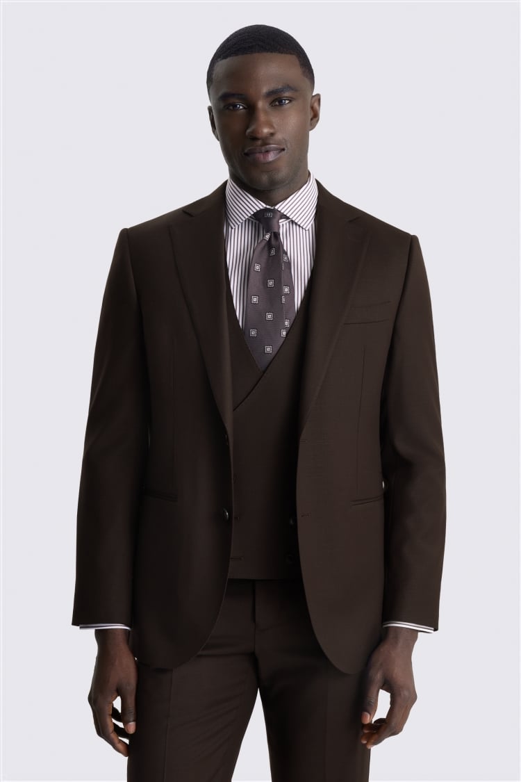 Tailored Performance Brown Twill Suit