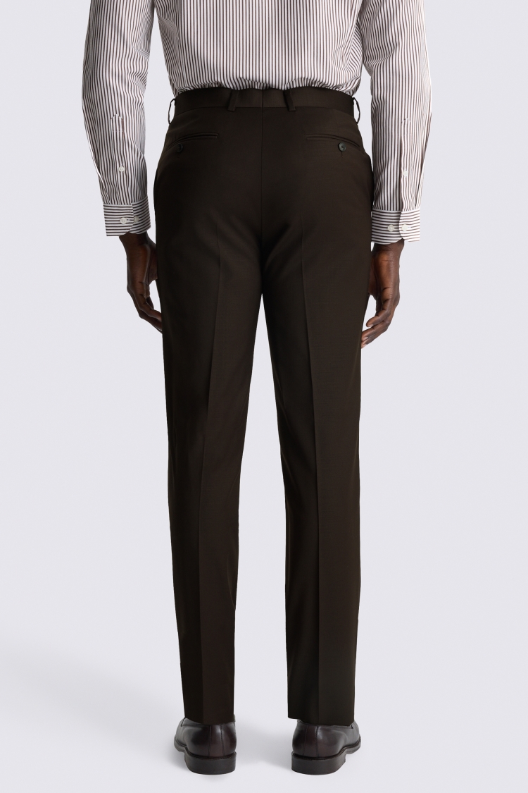 Performance Tailored Fit Brown Twill Trouser