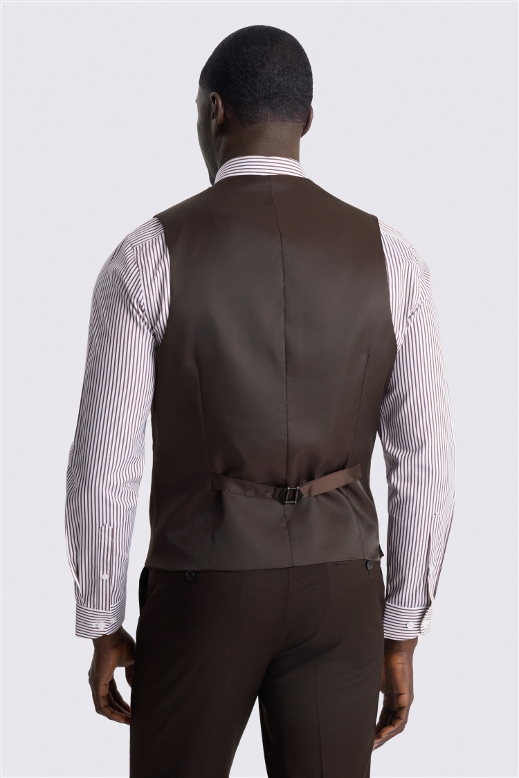 Perfomance Tailored Brown Twill Vest