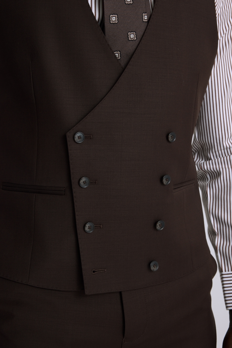 Perfomance Tailored Brown Twill Vest