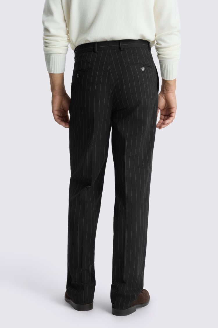 Relaxed Fit Brown Stripe Trousers