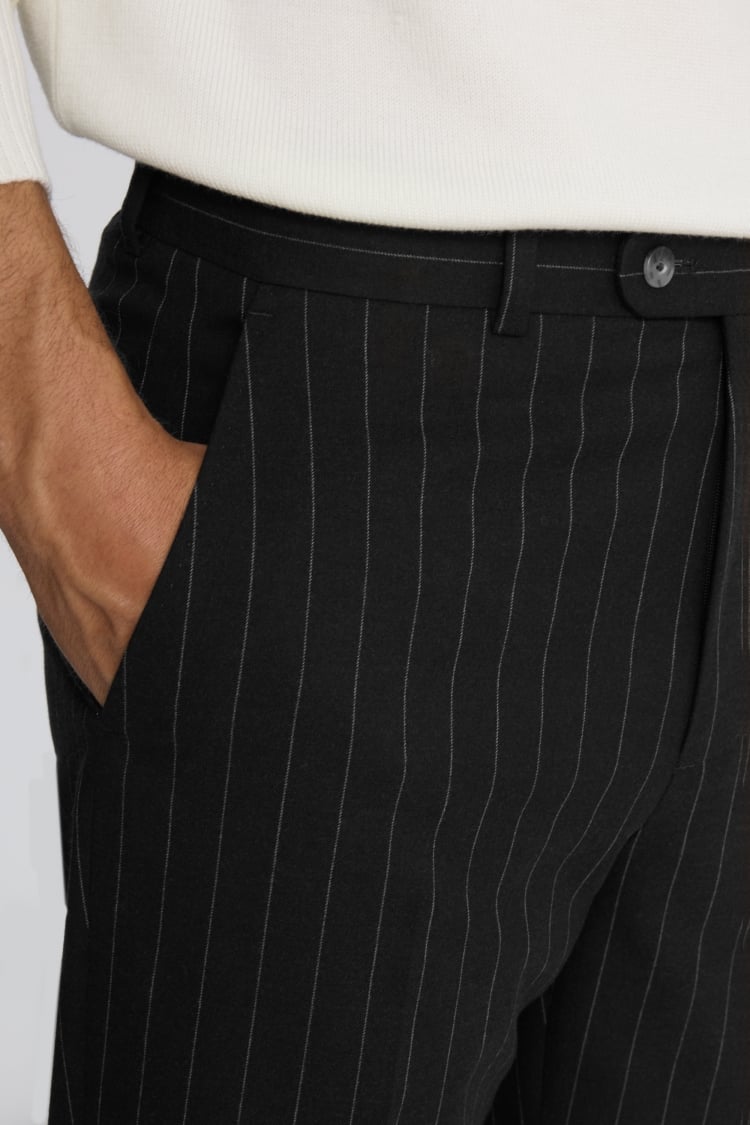 Relaxed Fit Brown Stripe Trousers