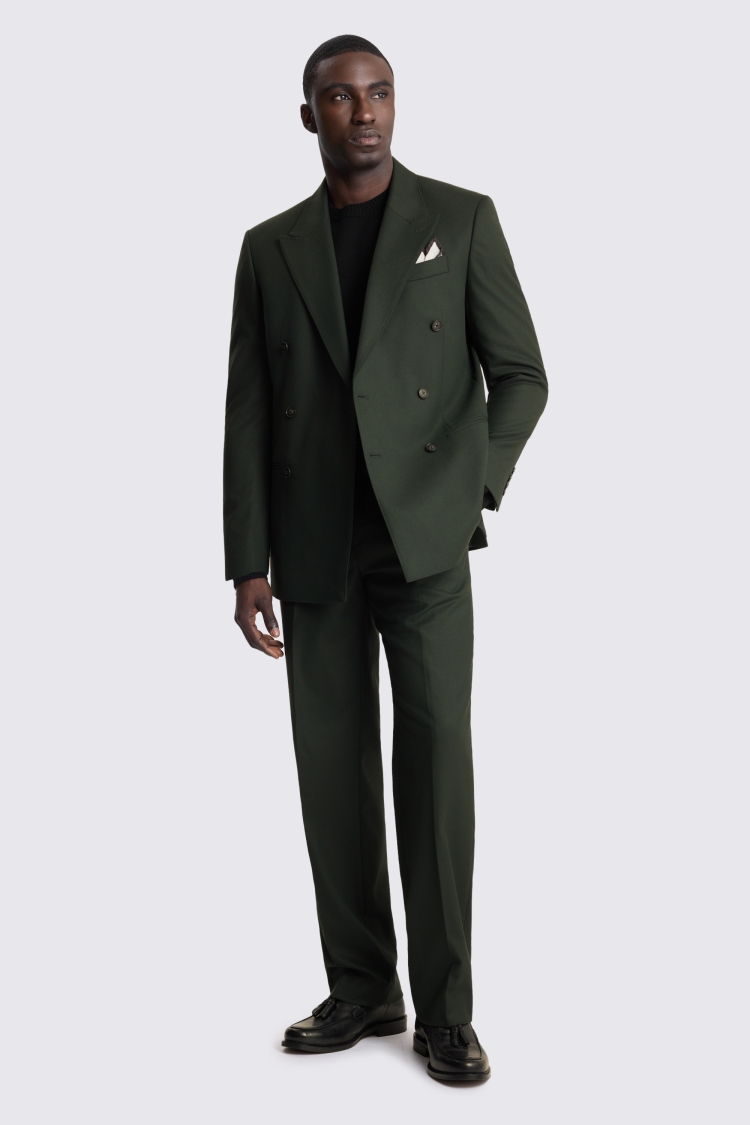 Relaxed Fit Khaki Flannel Suit