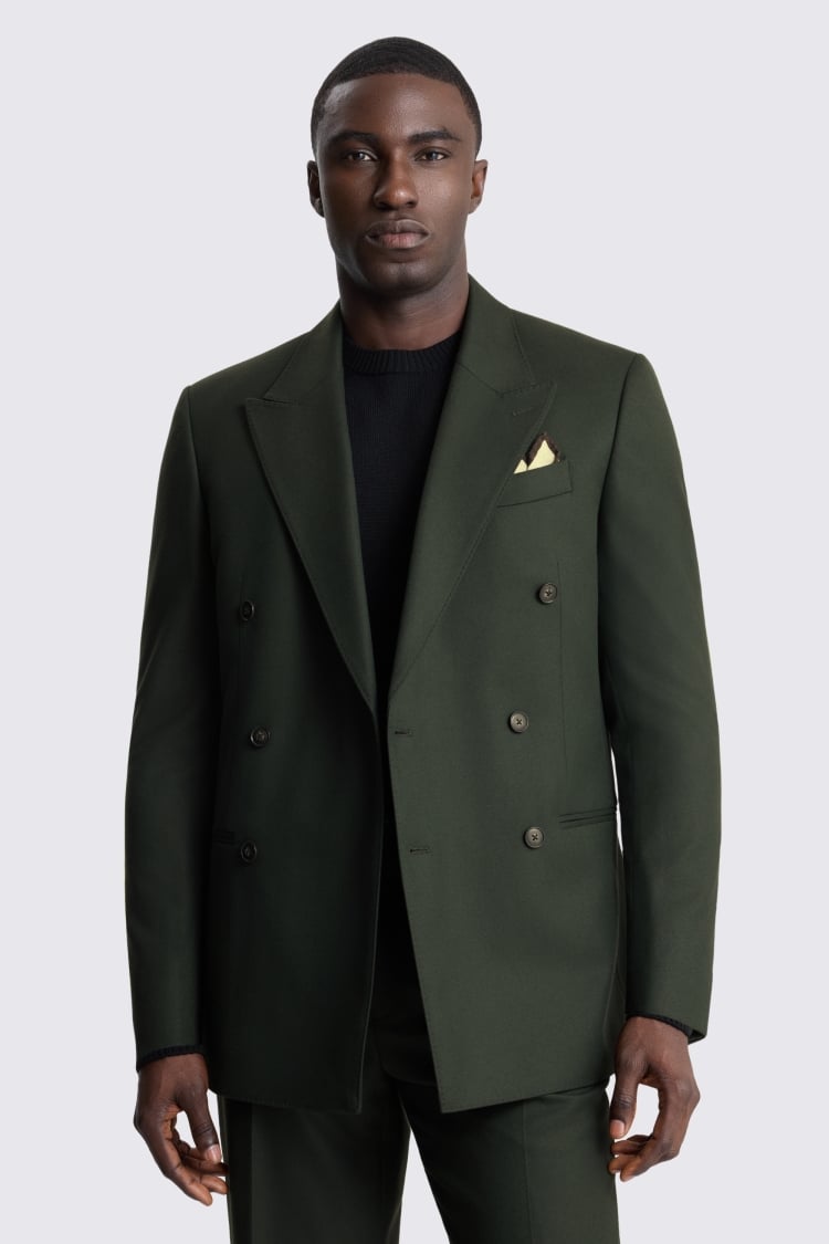 Relaxed Fit Khaki Flannel Suit