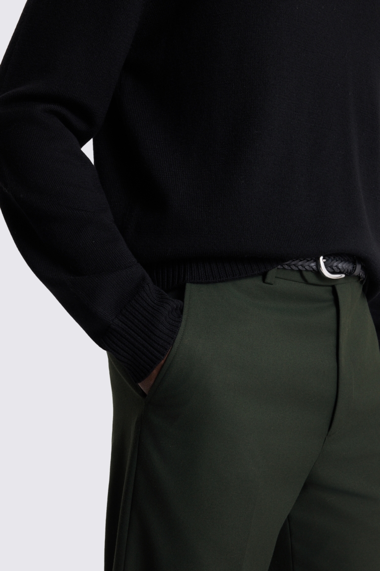Relaxed Fit Khaki Flannel Pants