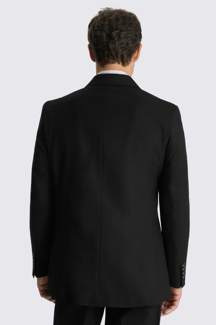 Relaxed Fit Black Flannel Suit
