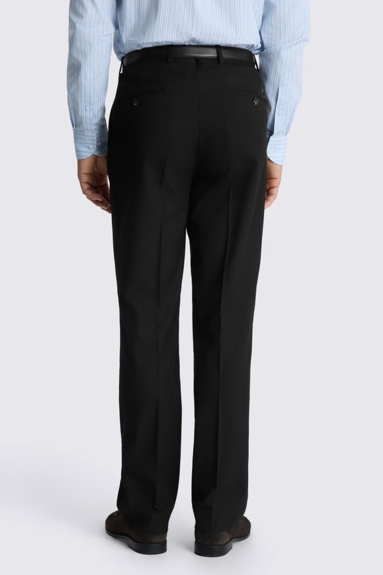 Relaxed Fit Black Flannel Pants