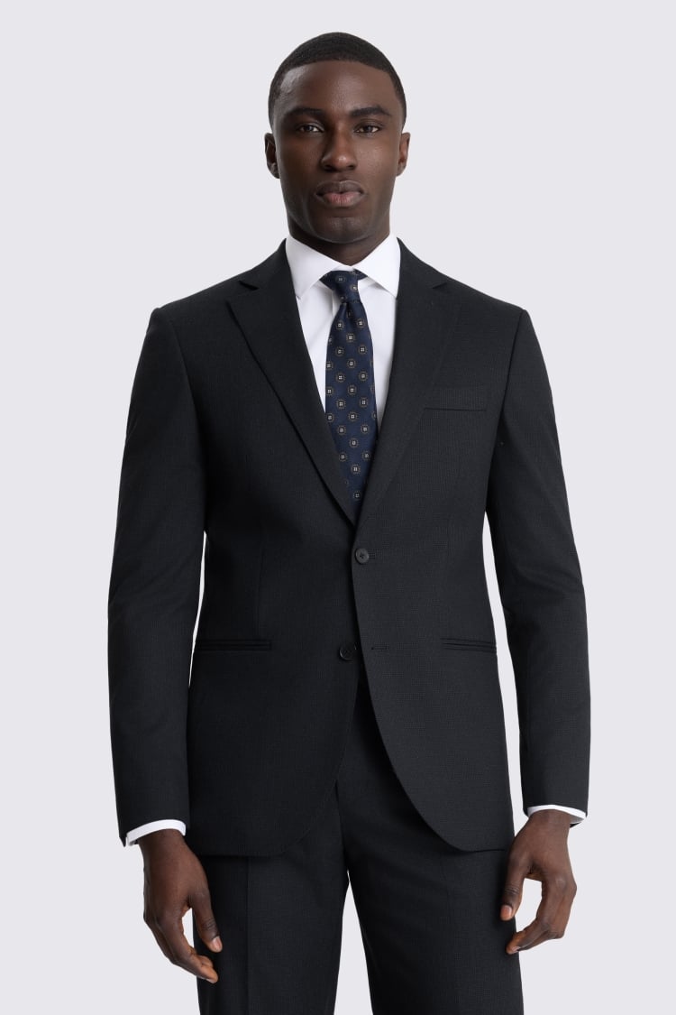 Tailored Fit Navy Puppytooth Suit Jacket