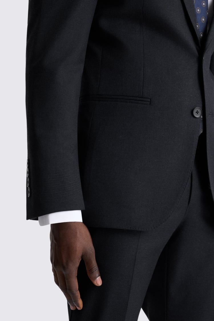 Tailored Fit Navy Puppytooth Suit Jacket