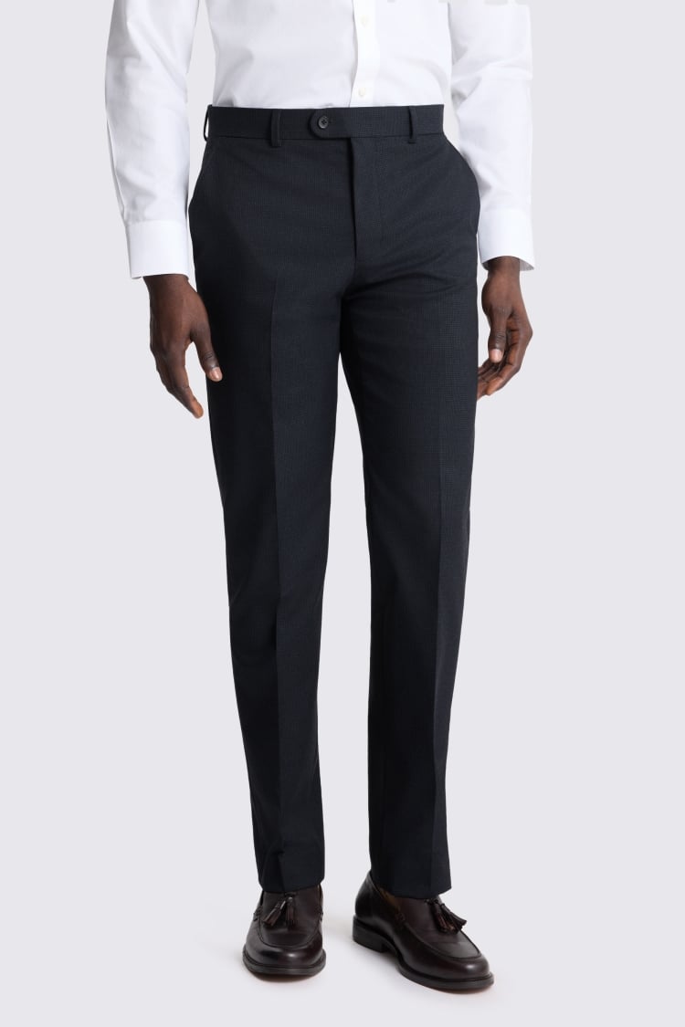 Tailored Fit Navy Puppytooth Pant