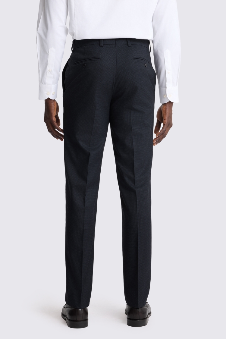 Tailored Fit Navy Puppytooth Trouser