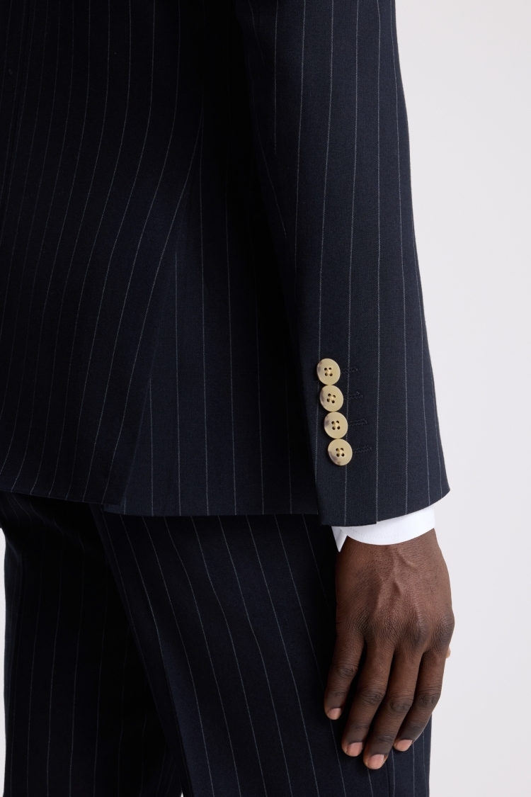 Tailored Fit Navy Stripe Suit Jacket